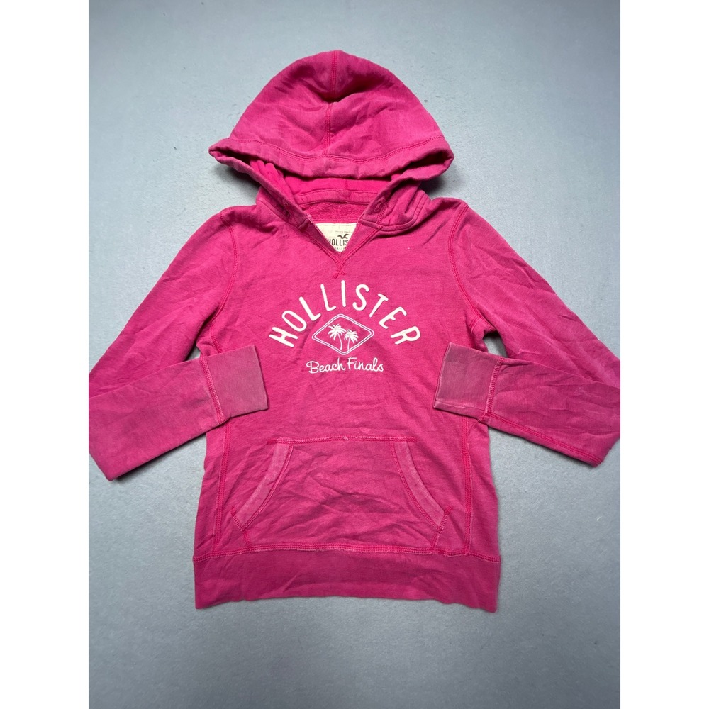 Hollister Hoodie Cotton Blend Pink Beach Finals Graphic Small Womens